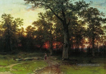 Ivan Ivanovich Shishkin œuvres - bois dans la soirée 1869 paysage classique Ivan Ivanovitch